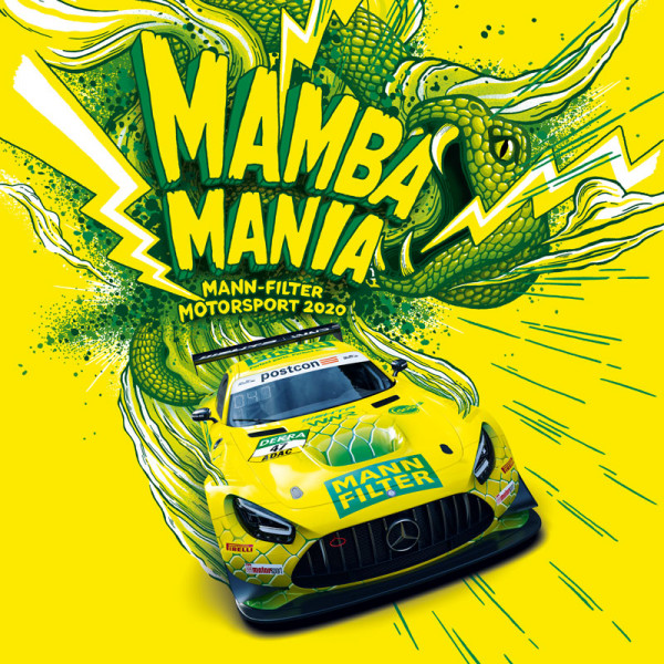 Aufgabenstellung: Illustration | Kunde: Mann-Filter | Jahr: 2020 | Projekt: Mann-Filter. Mamba Mania. Motorsport 2020